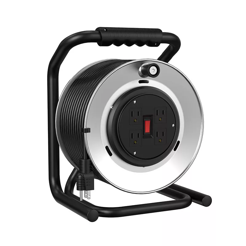 4 outlet metal cord reel 120ft