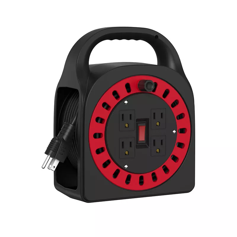 4 outlet plastic cord reel 50ft 4 outlet plastic cord reel 50ft