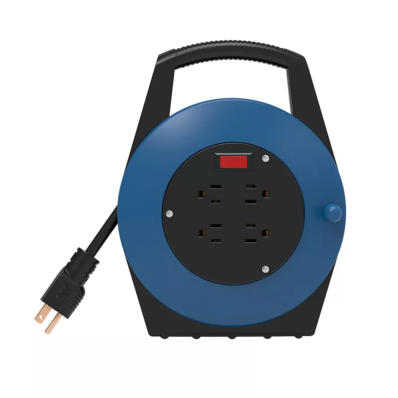 4 outlet USB plastic cord reel 20ft