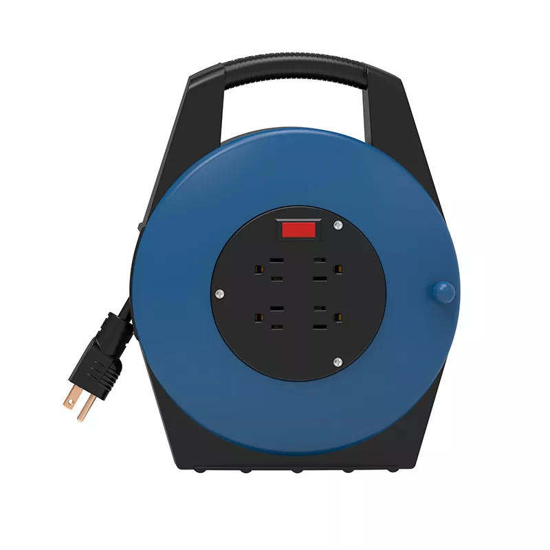 4 outlet USB plastic cord reel 46ft